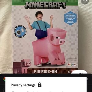 Minecraft Inflatable Pink Ride-On Costume for Kids